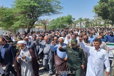حضور وزیر بهداشت در راهپیمایی روز قدس در ایرانشهر
